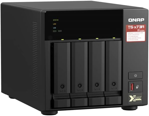 QNAP TS-473A-8G-US Quad-core 2.2 GHz 2.5GbE NAS Supports M.2 NVMe SSD and PCIe Expansion