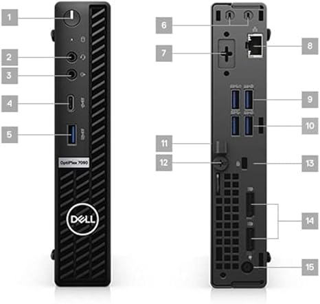 Dell Optiplex 7090 Micro Desktop | Core i5-10500T - 256GB SSD Hard Drive - 16GB RAM | 6 cores @ 3.8 GHz Win 11 Pro Black