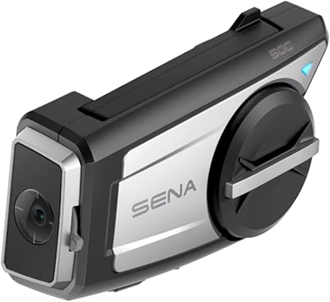 Sena 50C Motorcycle Communication & 4K Camera System with Sound by Harman Kardon Integrated Mesh Communication Headset with Premium Microphone & Speakers