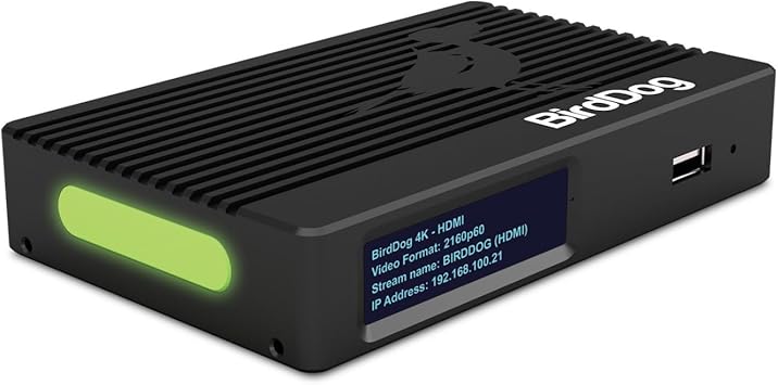 BirdDog 4K HDMI NDI Encoder/Decoder High-Performance Video Converter with HDMI2.0, 10Gb SFP, and OLED Display (Black)