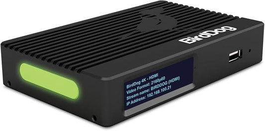 BirdDog 4K HDMI NDI Encoder/Decoder High-Performance Video Converter with HDMI2.0, 10Gb SFP, and OLED Display (Black)