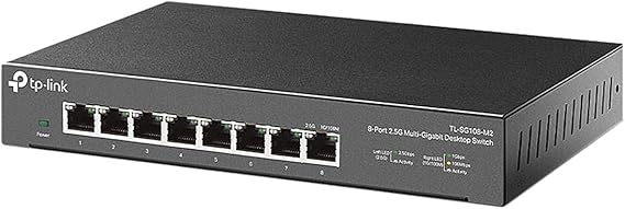 TP-Link TL-SG108-M2 | 8 Port Multi-Gigabit Unmanaged Network Switch, Ethernet Splitter | 2.5G Bandwidth | Plug & Play | Desktop/Wall-Mount | Fanless Metal Design | Limited Lifetime Protection