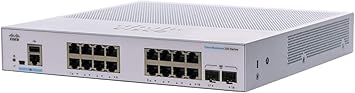 CISCO DESIGNED Business CBS250-16T-2G Smart Switch | 16 Port GE | 2x1G SFP | Limited Lifetime Protection (CBS250-16T-2G) (CBS250-16T-2G-NA)