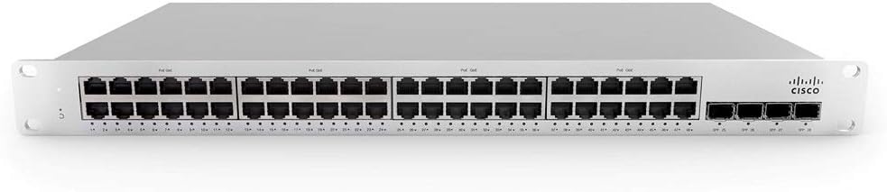 Cisco Meraki MS350-48FP Cloud Managed Switch (48 Port Gigabit Ethernet, Layer 3, 740W PoE, Enterprise Licensing Required and Sold Separately)