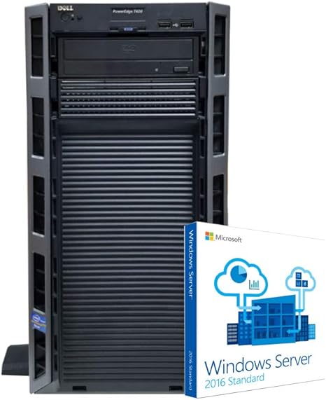 Dell PowerEdge T420 Tower Server with Operating System, 2 x 10 Core Intel Xeon 2.4GHz CPUs, 256GB RAM, 8TB SSDs, RAID (Renewed)
