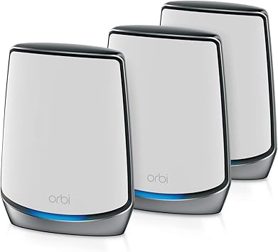 NETGEAR Orbi Whole Home Tri-Band Mesh Wi-Fi 6 System (RBK853) – Router with 2 Satellite Extenders, Coverage Up to 7,500 Square Feet, 100 Devices, AX6000 (Up to 6Gbps)