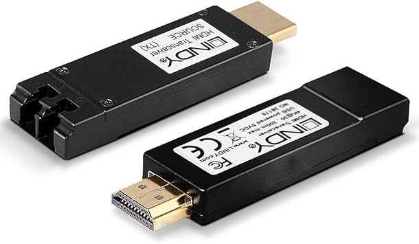 Lindy 38170 Kit extender HDMI 4K sur fibre optique jusqu'à 300 m Noir