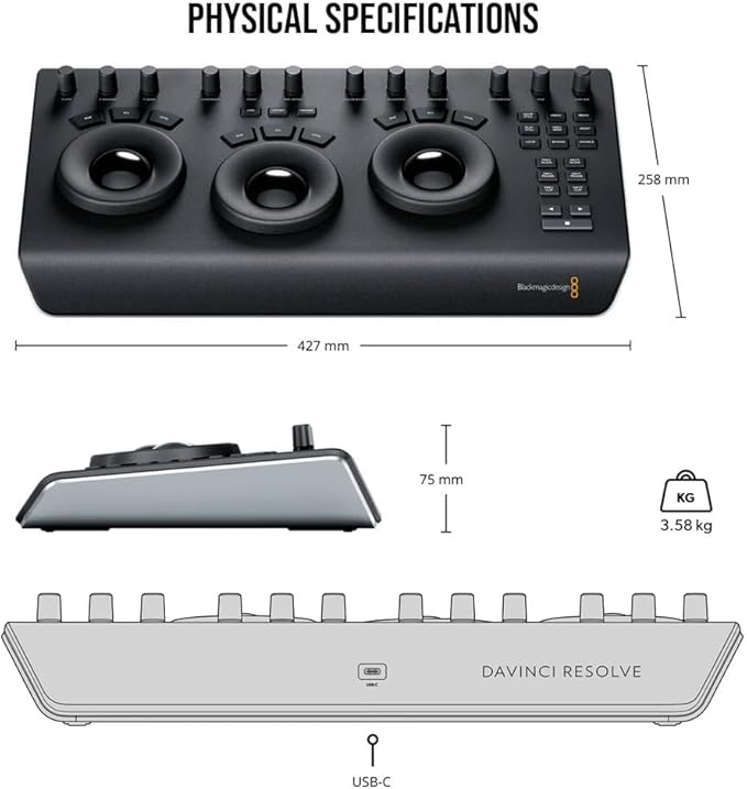 Blackmagic Design Davinci Resolve Micro Panel | Portable Low Profile Control Panel