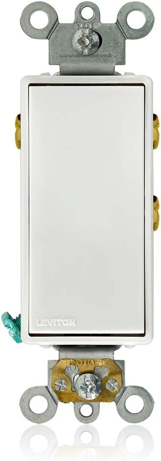 Leviton 5685-2W 15 Amp, 120/277 Volt, Decora Plus Rocker, Single-Pole Double Throw, Center Off, Maintained Contact (White)