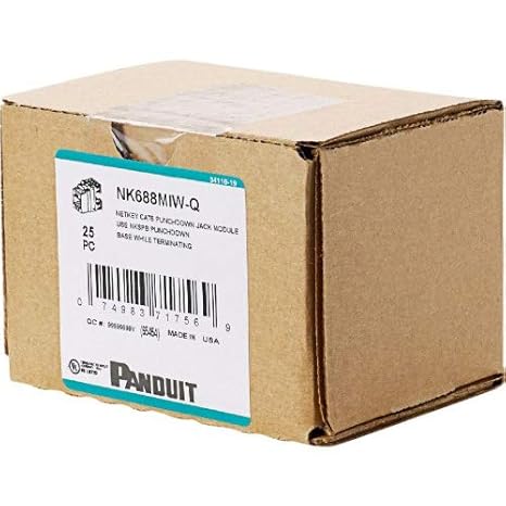 Panduit NetKey Punchdown Jack Module Convenience Pack - Modular insert - RJ-45 - black (pack of 25)