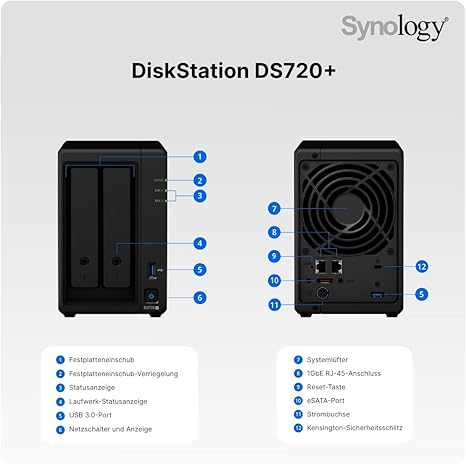 Synology 2 bay NAS DiskStation DS720+ (Diskless)