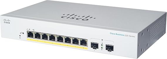 Cisco Systems Business CBS220-8P-E-2G Smart Switch | 8 Port GE | PoE | 2x1G SFP | 3-Year Limited Hardware Warranty (CBS220-8P-E-2G-NA)