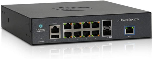 Cambium Networks cnMatrix EX2010, Intelligent Ethernet Switch, 8 1G and 2 SFP Fiber Ports (MX-EX2010xxA-U)