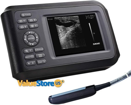ValueStore.us Portable Ultrasound Scanner Veterinary Pregnancy V16 with 7.5 MHz Rectal Probe for Cattle Horse Camel Equine Goat Cow and Sheep.