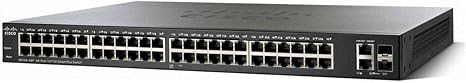 Cisco SF220-48P Smart Switch with 48 10/100 Fast Ethernet plus 2 Gigabit Ethernet (GbE) Ports, 375W PoE, Limited Lifetime Protection