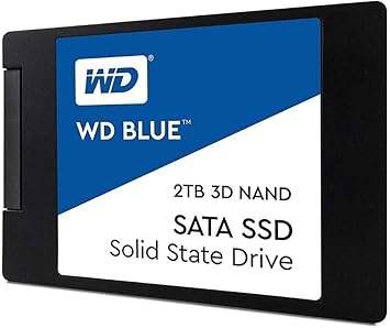 Western Digital 2TB WD Blue 3D NAND Internal PC SSD - SATA III 6 Gb/s, 2.5"/7mm, Up to 560 MB/s - WDS200T2B0A