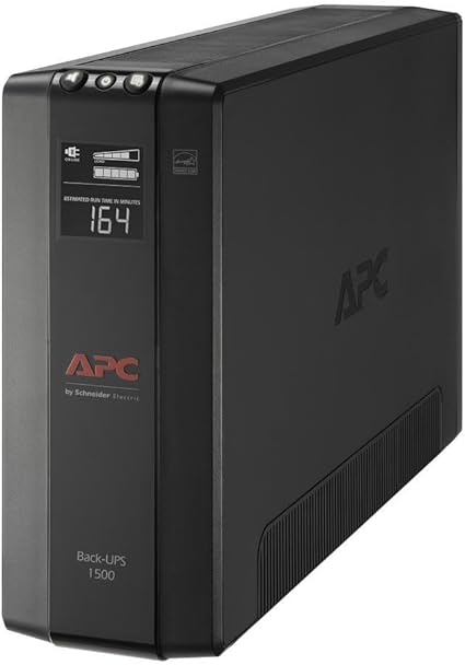 APC UPS 1500VA UPS Battery Backup and Surge Protector, BX1500M Backup Battery Power Supply, AVR, Dataline Protection