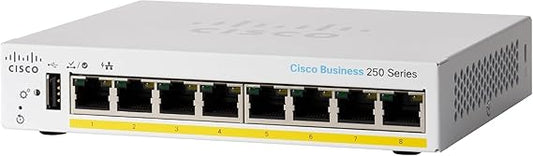 Cisco Systems Business CBS250-8PP-D Smart Switch | 8 Port GE | Partial PoE | Desktop | Limited Lifetime Hardware Warranty (CBS250-8PP-D-NA)