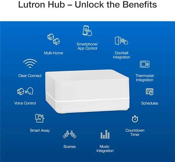 Lutron P-BDG-PKG1W Caseta Wireless Dimmer Kit with Smart Bridge, White