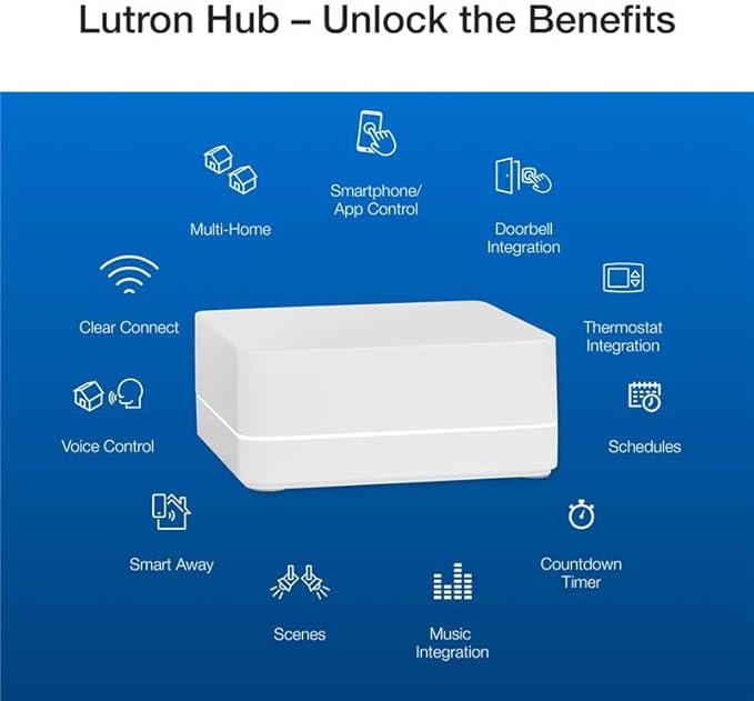 Lutron P-BDG-PKG1W Caseta Wireless Dimmer Kit with Smart Bridge, White