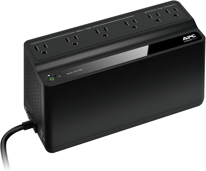 Schneider Electric APC UPS 425VA UPS Battery Backup & Surge Protector, APC UPS BackUPS (BE425M)