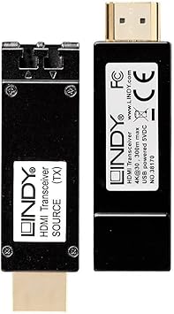 Lindy 38170 Kit extender HDMI 4K sur fibre optique jusqu'à 300 m Noir