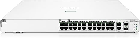 HPE Networking Instant On Switch Series 1960 24-Port Gb Smart-Managed Layer 2+ Ethernet Switch with PoE | 24x 1G | 2X 10GBase-T, 2X SFP+ | 20x CL4, 4X CL6 PoE 370W | Stackable | US Cord (JL807A#ABA)
