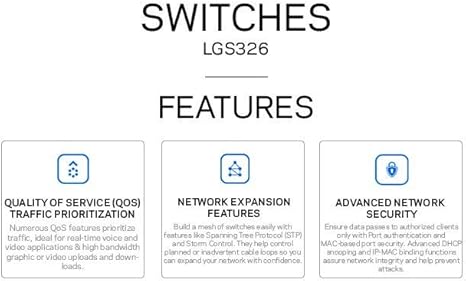 Linksys Business LGS326 24-Port Gigabit Smart Managed Switch with 2 Gigabit and 2 SFP Ports