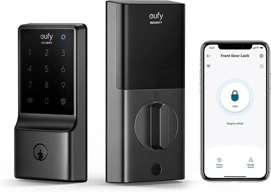 eufy Security Smart Lock C210, Keyless Entry Door Lock for Front Door, No Bridge Required, Easy Install, Touchscreen Keypad, Remote Control