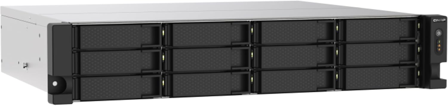 QNAP TS-1273AU-RP-8G: Black, Rack Mount, Metal, Compatible with Desktop, GPU