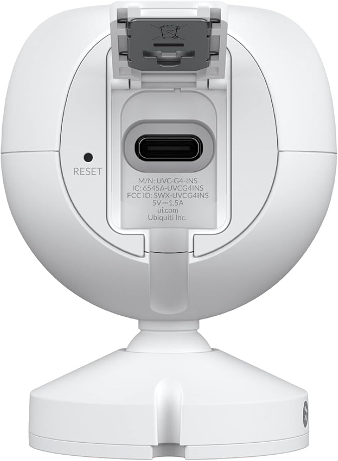 Ubiquiti UniFi Protect G4 Instant Camera, Weatherproof, 5MP, Built-in Speaker and Microphone for Two-Way Audio, Compact, Wide-Angle, Wi-Fi Connected, Night Mode, UVC-G4-INS-US, White