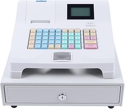 Electronic Cash Register,48 Key POS System Cash Register with Cash Box,LED Display and Thermal Printer,Commercial Restaurant Cash Register for Small Businesses,Retailer,Supermarket,Grocery