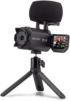 Zoom Q8n-4K 4K UHD Video Recorder, 32GB Storage, USB Interface, Stereo Microphones, Two XLR Inputs, Four Track Audio, Webcam, for Music, Podcasts, and More
