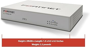 FORTINET FortiGate FG-40F Network Security/Firewall Appliance - 5 Port - 10/100/1000Base-T - Gigabit Ethernet - 5 x RJ-45 - Wall Mountable - TAA Compliant, 1YR UTM Protection (FG-40F-BDL-950-12)