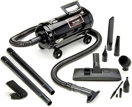 METROVAC Portable Vacuum Cleaner/Blower - 4 Peak HP, 25 Ft Cord, All-Steel Construction, 4-Wheel Dolly, 6 Ft Hose - Model VNB-94BD-25, Black
