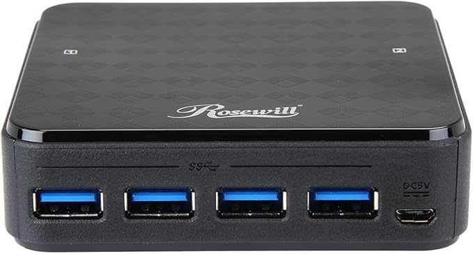 Rosewill USB 3.0 Sharing Switch Box, 4-Port USB 3.0 Hub for 2 Computers, PC Select Controller with 70” Cable, 2 USB 3.0 Cables Included - RCUS-17003