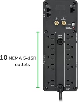 APC by Schneider Electric UPS, 1500VA Sine Wave UPS Battery Backup & Surge Protector, BR1500MS2 Backup Battery with AVR, (2) USB Charger Ports, Back-UPS Pro Uninterruptible Power Supply