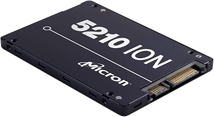 Micron 5200 5210 ION 3.84 TB Solid State Drive, SATA 6 Gb/s, 2.5" Drive, Read Intensive, 0.8 DWPD, Internal, 540 MB/s Max Read, 350 MB/s Max Write