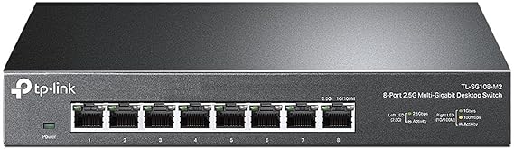 TP-Link TL-SG108-M2 | 8 Port Multi-Gigabit Unmanaged Network Switch, Ethernet Splitter | 2.5G Bandwidth | Plug & Play | Desktop/Wall-Mount | Fanless Metal Design | Limited Lifetime Protection