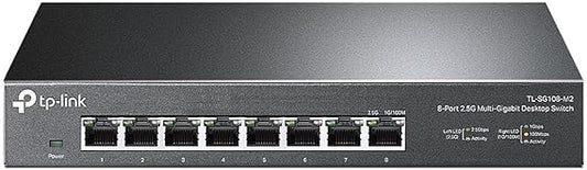 TP-Link TL-SG108-M2 | 8 Port Multi-Gigabit Unmanaged Network Switch, Ethernet Splitter | 2.5G Bandwidth | Plug & Play | Desktop/Wall-Mount | Fanless Metal Design | Limited Lifetime Protection