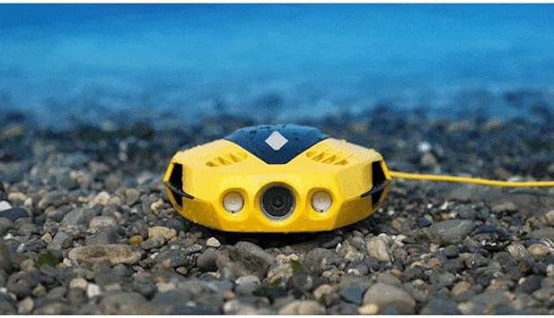 CHASING Dory World's Smallest and Affordable 5-Thruster Palm-Sized Underwater Drone. Camera Provides Photos and Real-time 720P Video, Record 1080 FHD Video, from up to 49 feet Below.