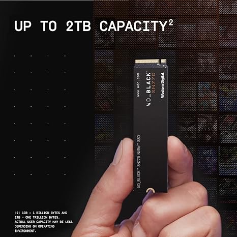 WD_BLACK 2TB SN770 NVMe Internal Gaming SSD Solid State Drive - Gen4 PCIe, M.2 2280, Up to 5,150 MB/s - WDS200T3X0E - [Previous Generation]