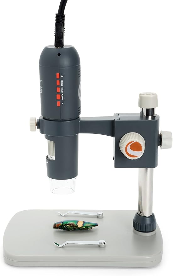 Celestron MicroDirect 1080p HD Handheld Digital Micro Viewing Digital Microscope, Grey (44316)