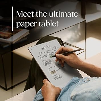 reMarkable Paper Pro Bundle – Premium Leather | Includes 11.8” reMarkable Paper Tablet, Marker Plus Pen with Eraser, and a Book Folio Cover in Black Leather