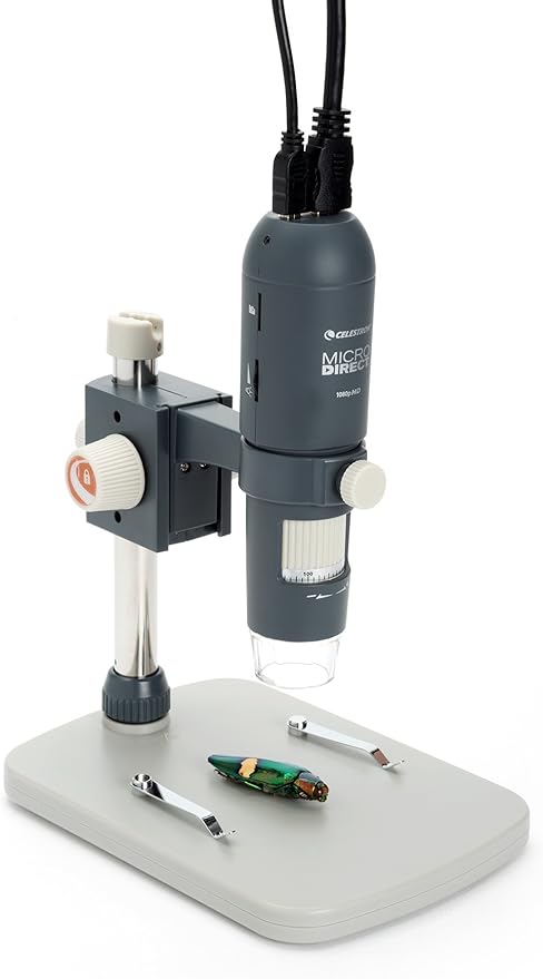 Celestron MicroDirect 1080p HD Handheld Digital Micro Viewing Digital Microscope, Grey (44316)