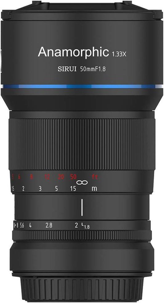 SIRUI 50mm F1.8 1.33X APS-C Anamorphic Lens for E Mount, Blue Flare