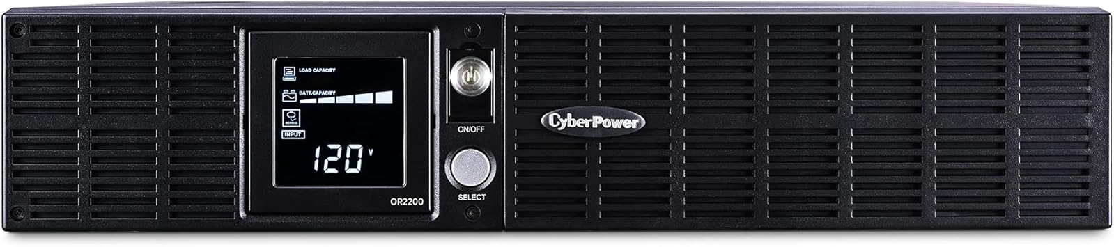 CyberPower OR2200LCDRT2U Smart App LCD UPS System, 2200VA/1320W, 8 Outlets, AVR, 2U Rack/Tower