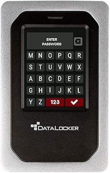 DataLocker DL4 FE 2 TB Password Protected Hardware Encrypted HDD, Easy Screen Guided Use, AES 256, IP64 Dust, TAA Compliant Trusted Supply Chain, OS Independent, USB-C/USB-A