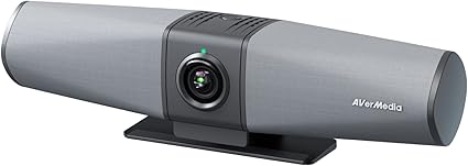 AVerMedia PA511D- 4K Video Conference Camera, Speakerphone, Echo Cancellation, Autoframing, Zoom Certified, Wired Network and One Cable Connection - Webcam for PC, Tripod & Monitor