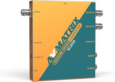 AVMATRIX SC2030 3G-SDI/HDMI Scaling Cross Signal Converter with DIP Switches Analog Audio Embedding